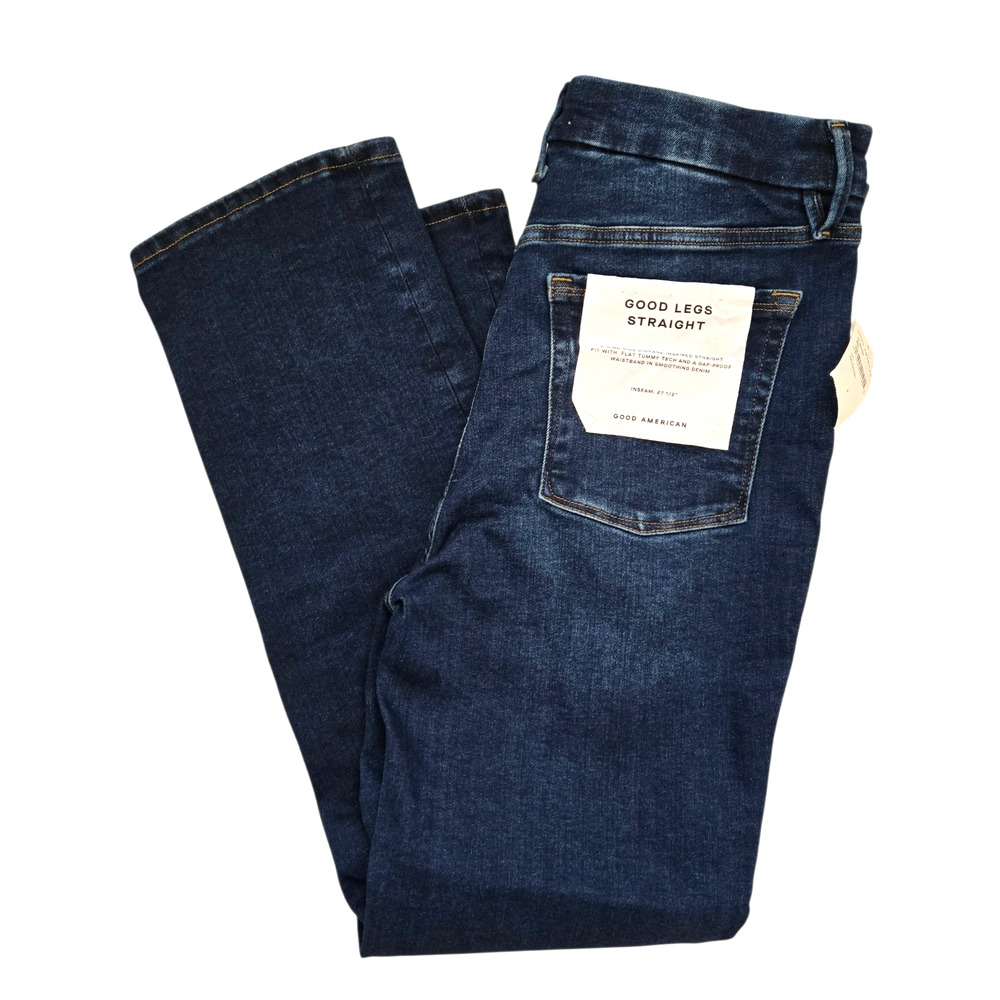 Good American‎ Good Legs Straight Jeans GLS270T Indigo Blue Size 4 High-Rise NWT - Picture 10 of 10